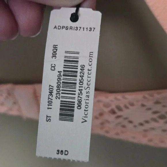 Victoria’s Secret Lined Perfect Coverage orange crochet lace Bra size 36D - Picture 6 of 7